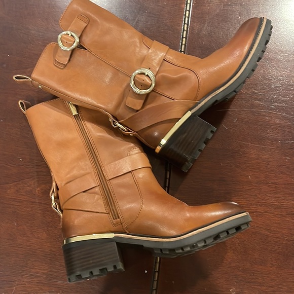 NEW Vince Camuto Size- Brown Leather Buckle Kerivini Boots - Size 7M - Picture 6 of 7